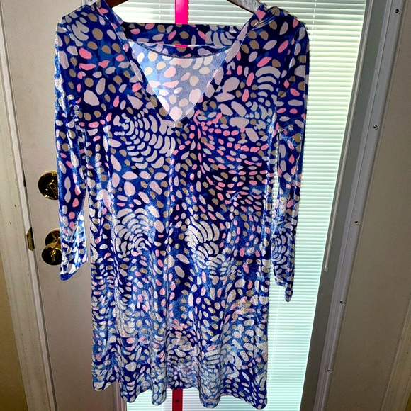 Lilly Pulitzer Olive Velour Dress Sparkling Grotto Size XXS ,XS - Picture 5 of 16